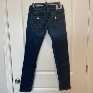 True Religion size 28 low rise skinny jeans - like new